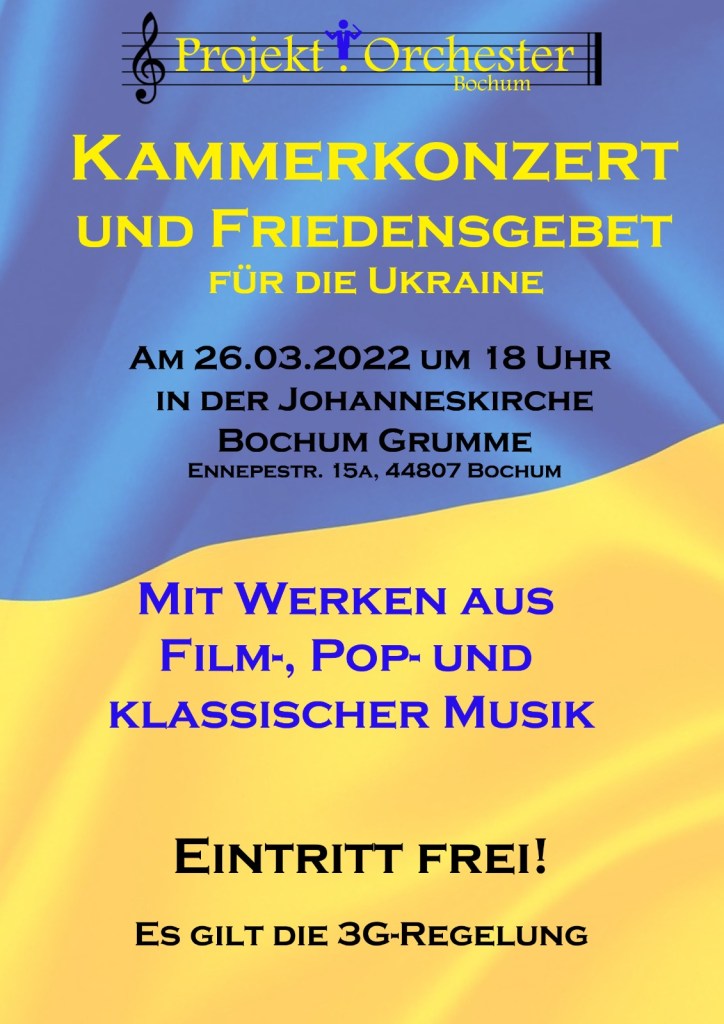 Kammerkonzert des Projekt.Orchesters Bochum für die Ukraine